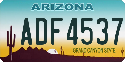 AZ license plate ADF4537