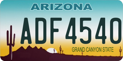 AZ license plate ADF4540