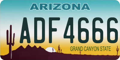 AZ license plate ADF4666