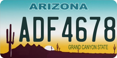 AZ license plate ADF4678