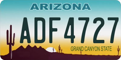 AZ license plate ADF4727