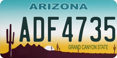 AZ license plate ADF4735