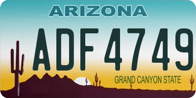 AZ license plate ADF4749