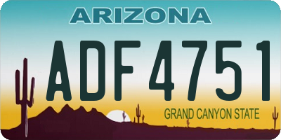 AZ license plate ADF4751