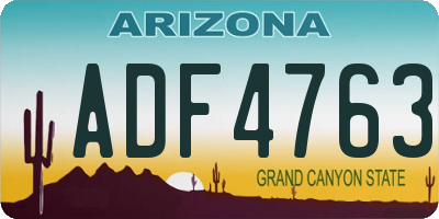 AZ license plate ADF4763