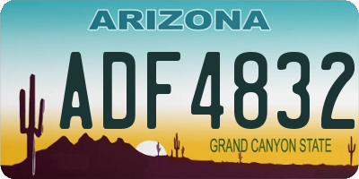 AZ license plate ADF4832