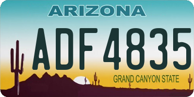 AZ license plate ADF4835