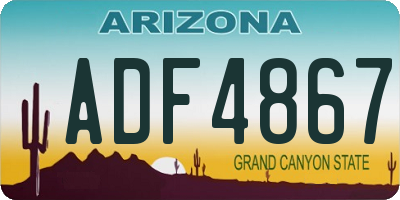 AZ license plate ADF4867
