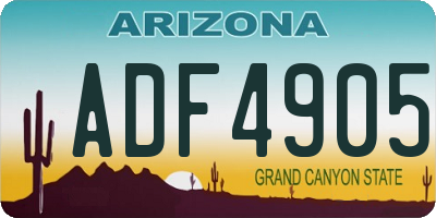AZ license plate ADF4905