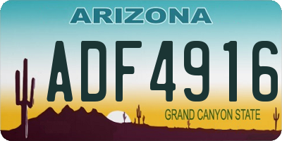 AZ license plate ADF4916