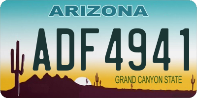 AZ license plate ADF4941