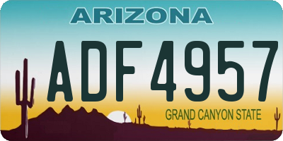 AZ license plate ADF4957