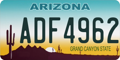 AZ license plate ADF4962