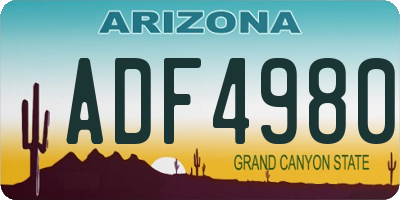 AZ license plate ADF4980