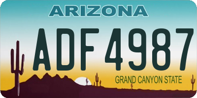 AZ license plate ADF4987