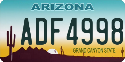 AZ license plate ADF4998