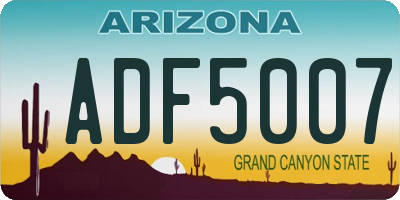 AZ license plate ADF5007