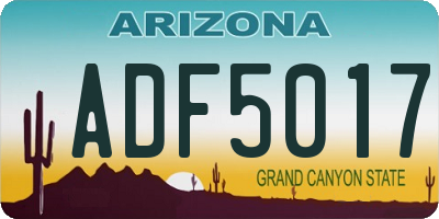 AZ license plate ADF5017