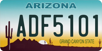 AZ license plate ADF5101