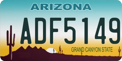 AZ license plate ADF5149