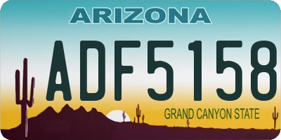 AZ license plate ADF5158