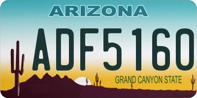 AZ license plate ADF5160