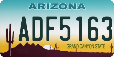 AZ license plate ADF5163