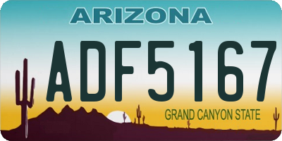 AZ license plate ADF5167
