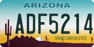 AZ license plate ADF5214