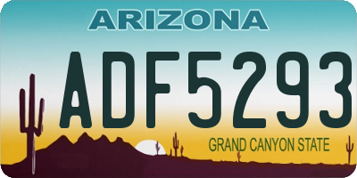 AZ license plate ADF5293