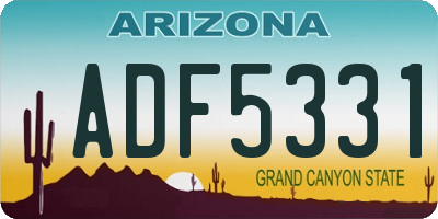 AZ license plate ADF5331