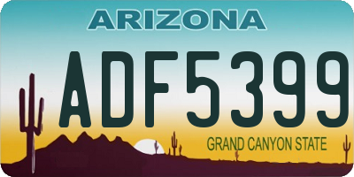 AZ license plate ADF5399