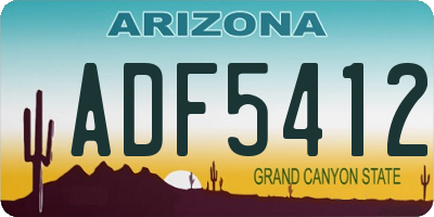 AZ license plate ADF5412