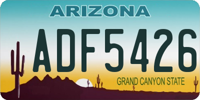 AZ license plate ADF5426