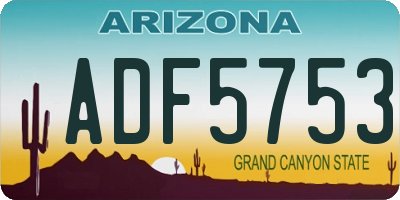 AZ license plate ADF5753