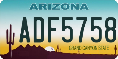 AZ license plate ADF5758