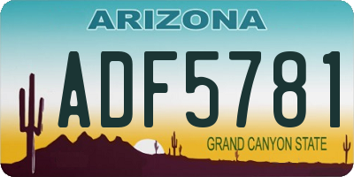 AZ license plate ADF5781