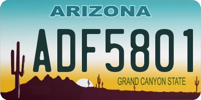 AZ license plate ADF5801
