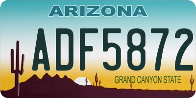AZ license plate ADF5872
