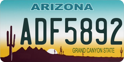 AZ license plate ADF5892