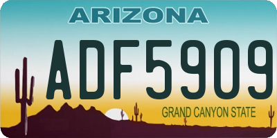 AZ license plate ADF5909