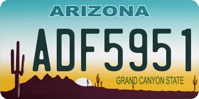 AZ license plate ADF5951
