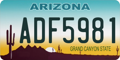 AZ license plate ADF5981