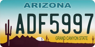 AZ license plate ADF5997