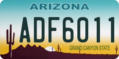 AZ license plate ADF6011