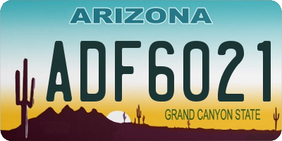 AZ license plate ADF6021