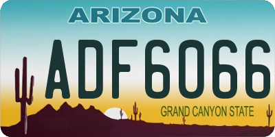 AZ license plate ADF6066