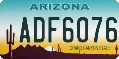 AZ license plate ADF6076