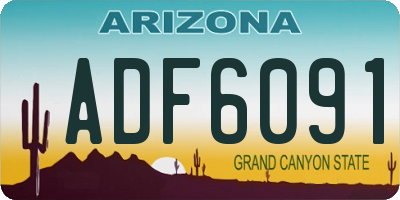 AZ license plate ADF6091