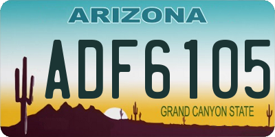 AZ license plate ADF6105